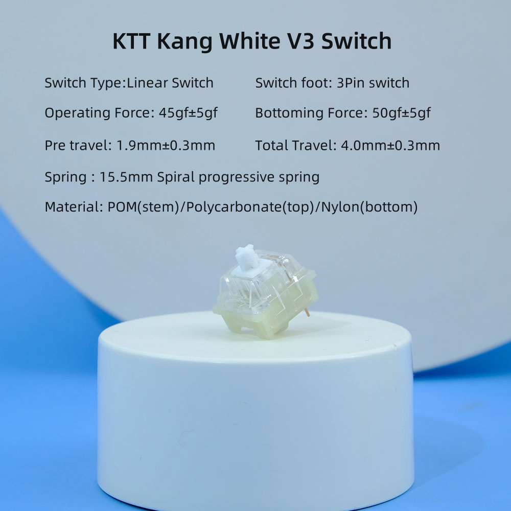 KTT Kang White V3 Switches Mec - đánh giá và giá Gaming Keyboard No Rgb