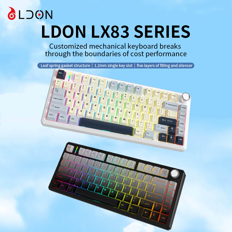LDON LX83 Wireless Mechanical  - đánh giá và giá Gaming Keyboard Hot Swappable