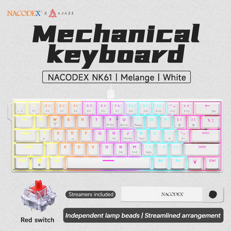 AJAZZ NK61 Wired Mechanical Ga - đánh giá và giá Keyboard Gaming Blue Switch