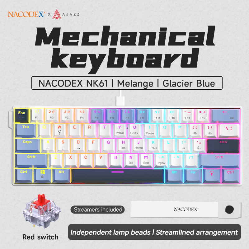 AJAZZ NK61 Wired Mechanical Ga - đánh giá và giá Keyboard Gaming Blue Switch