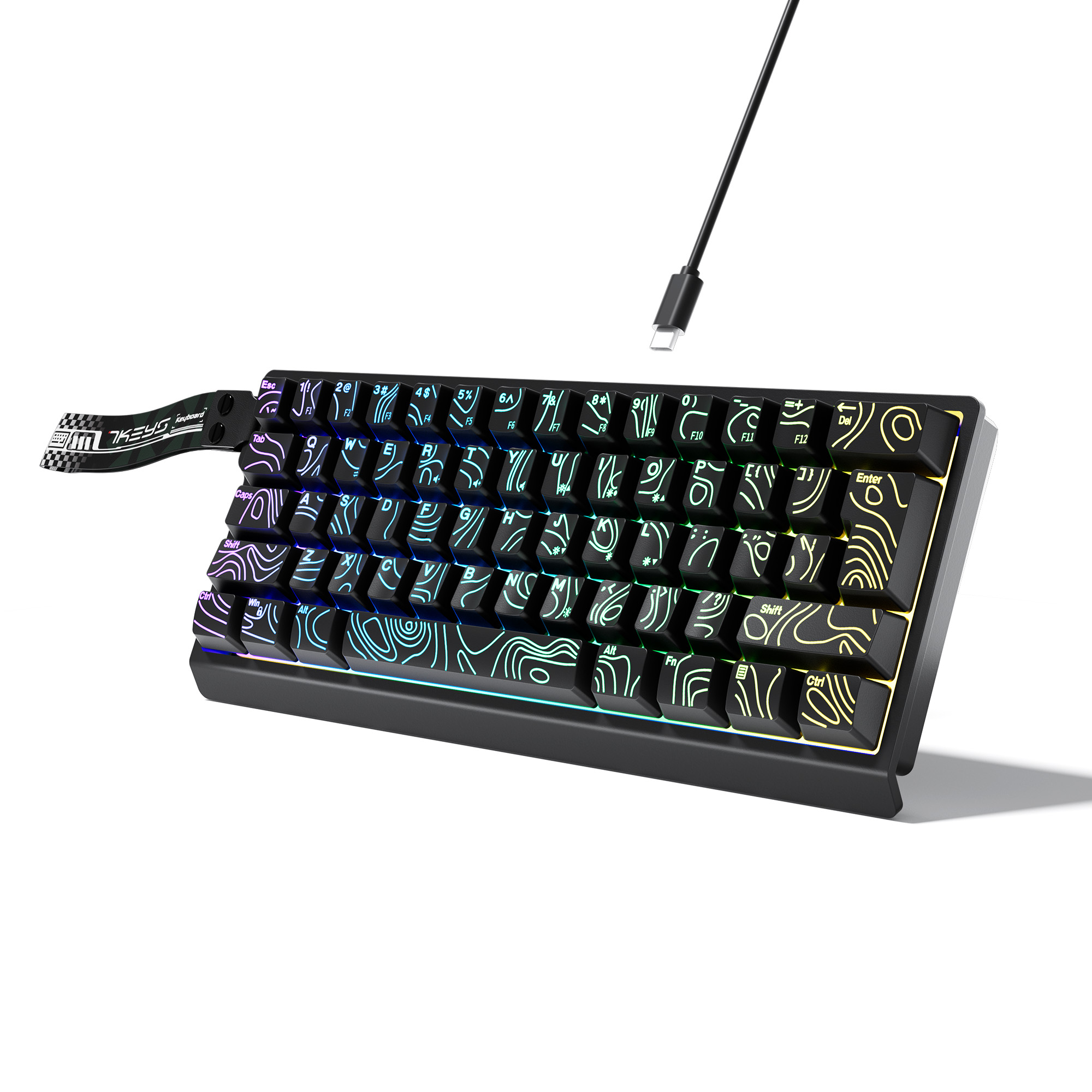 60% Compact Wired Keyboard wit - đánh giá và giá Keyboard Gaming Blue Switch