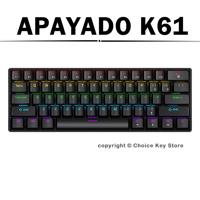 APAYADO K61 Mechanical Gaming  - đánh giá và giá Keyboard Gaming Blue Switch