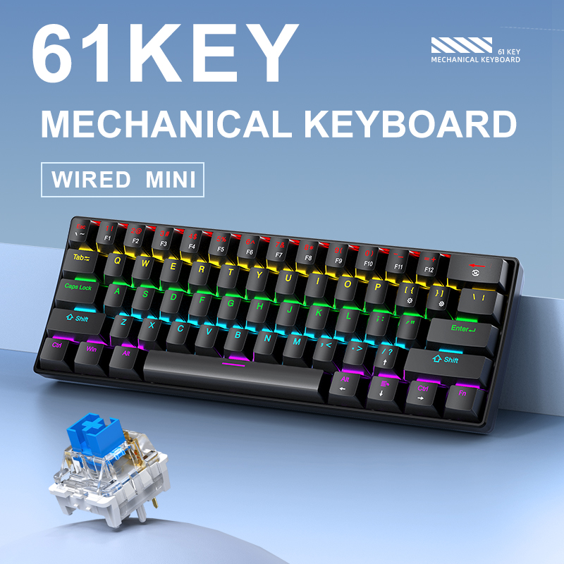 APAYADO K61 Mechanical Gaming  - đánh giá và giá Keyboard Gaming Blue Switch