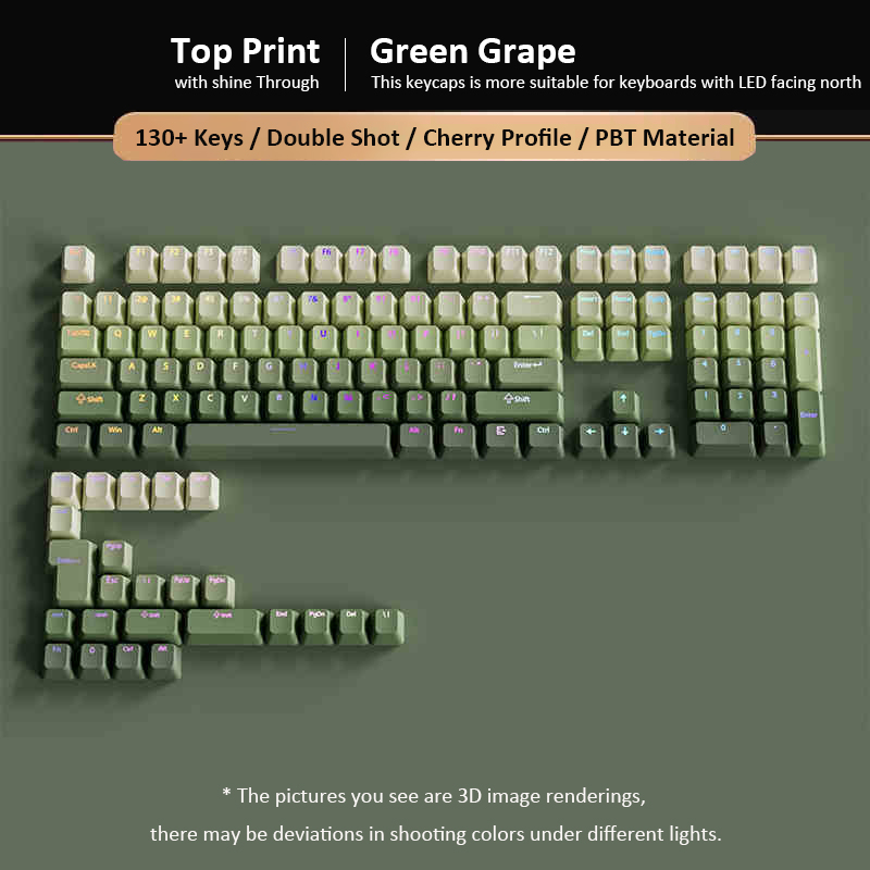 Green Grape Double Shot PBT Ke - đánh giá và giá Gaming Keyboard No Rgb